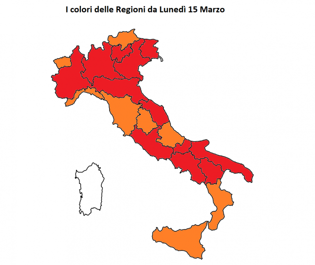 I nuovi colori e le nuove regole da lunedì 15 marzo