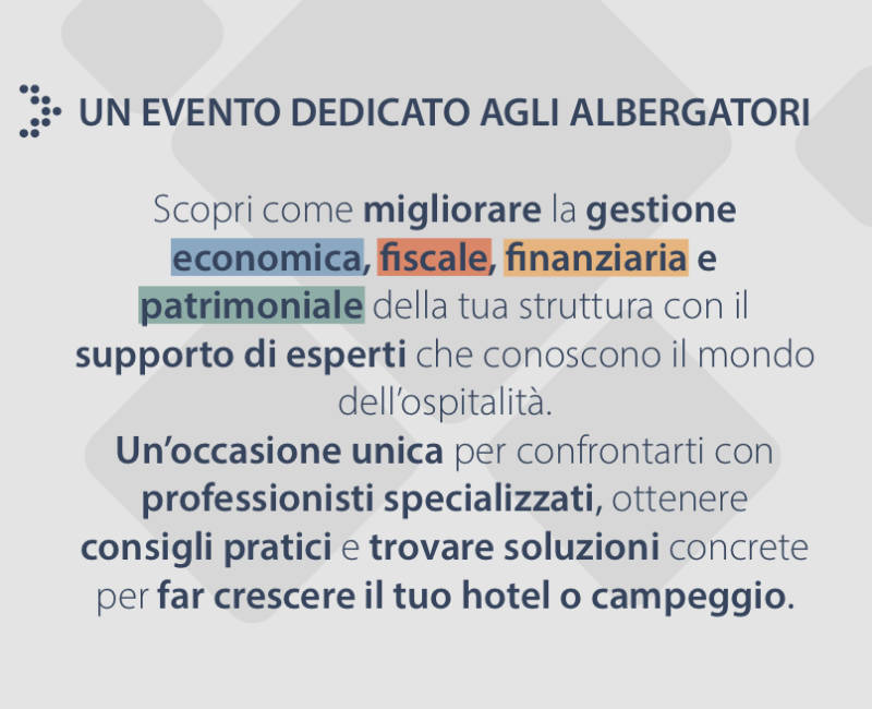 Formazione consulenza fiscale economica per alberghi e strutture ricettive