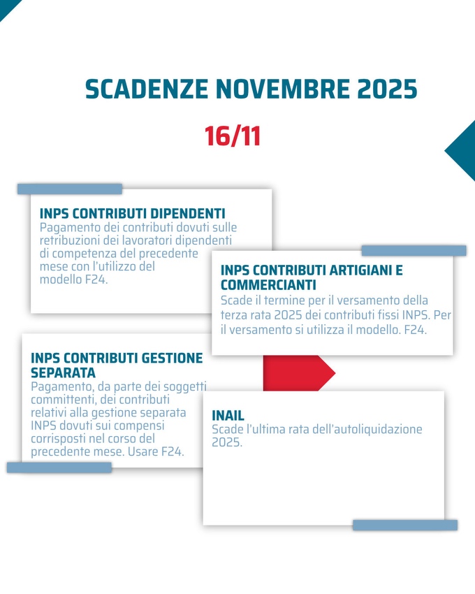 Scadenze mese NOVEMBRE